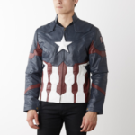 Mens Captain Star Spangled America Leather Jacket USA