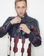 Mens Captain Star Spangled America Leather Jacket United States