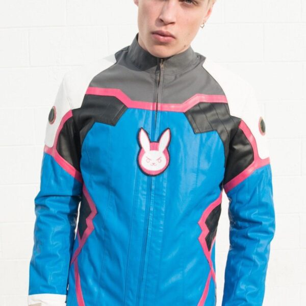 Mens D Va Blue Leather Jacket