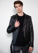 Mens Diablo Laurent Black Motorcycle Leather Jacket
