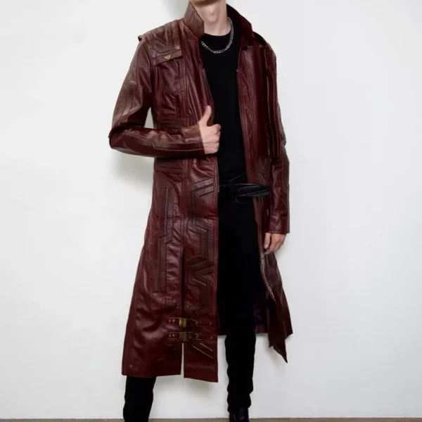 Mens Galaxy Leather Trench Coat