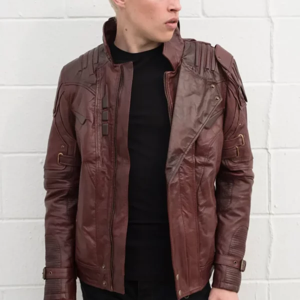Mens Galaxy Red Leather Jacket