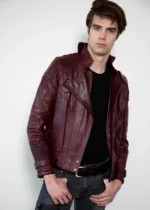 Mens Galaxy Red Leather Jacket US