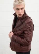 Mens Galaxy Red Leather Jacket USA