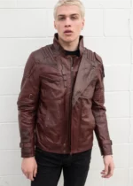 Mens Galaxy Red Leather Jacket USA