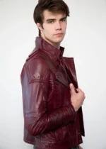 Mens Galaxy Red Leather Jacket United States