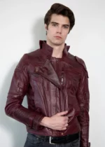 Mens Galaxy Red Leather Jacket