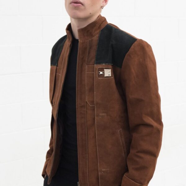 Mens Han Solo Brown Suede Leather Jacket