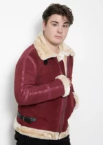 Mens Red Suede Spirited Ryan Reynolds Jacket