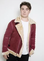 Mens Red Suede Spirited Ryan Reynolds Jacket US