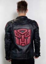 Mens Transformers Autobot Shield Black Armor Leather Jacket US
