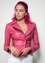 barbie pink leather jacket