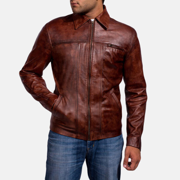 Maroon Red Leather Jacket