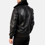 Airin G 1 Black Leather Bomber Jacket USA