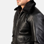 Airin G 1 Black Leather Bomber Jacket