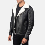 Black Leather Shearling Jacket