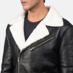 Black Leather Shearling Jacket