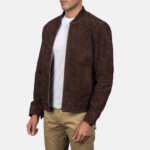 Blain Mocha Suede Bomber Jacket USA