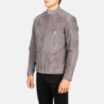 Damian Grey Suede Biker Jacket US