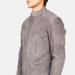 Damian Grey Suede Biker Jacket USA