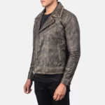 Danny Quilted Brown Leather Biker Jacket US