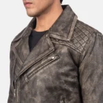 Danny Quilted Brown Leather Biker Jacket United States
