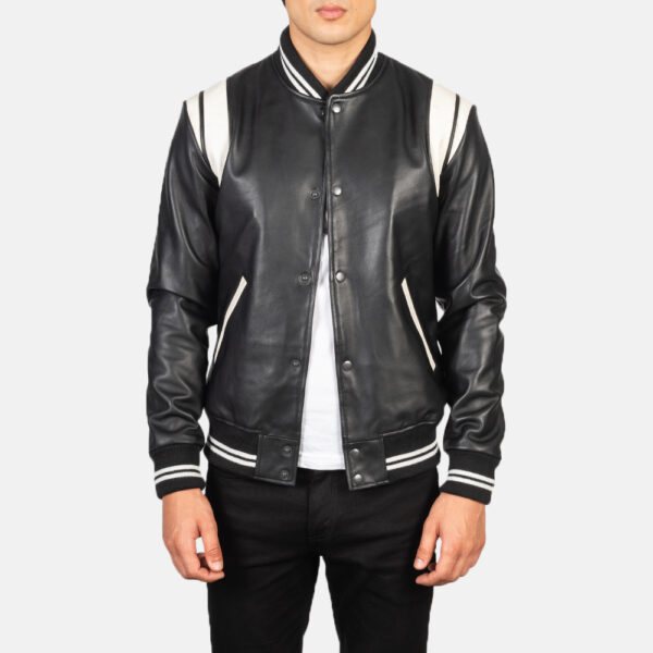 Black Leather Varsity Jacket