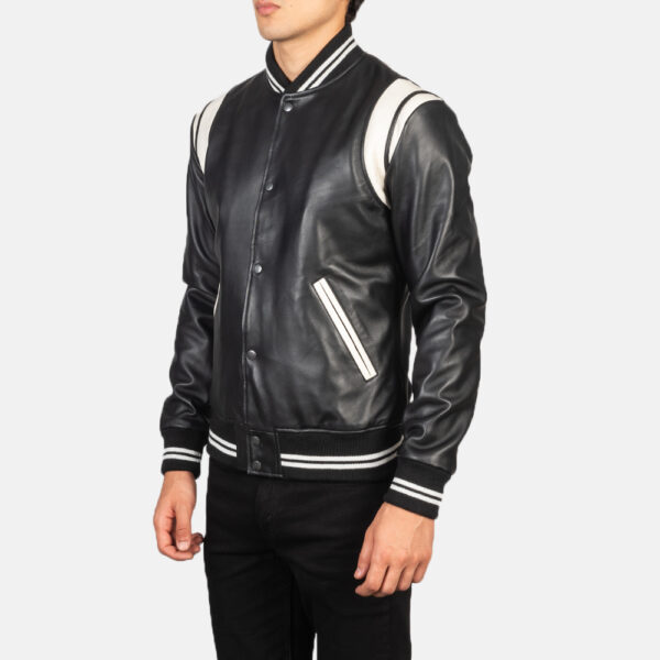Black Leather Varsity Jacket
