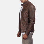 Dean Brown Leather Biker Jacket US