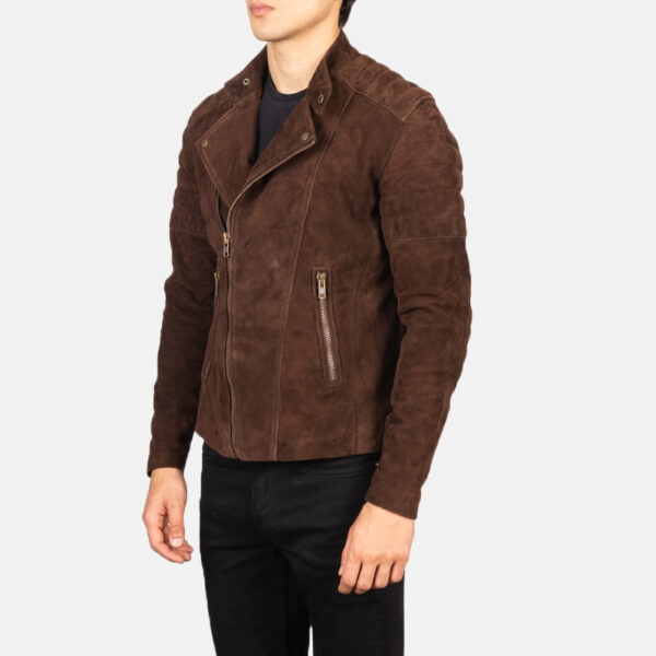 Faisor Mocha Suede Biker Jacket US