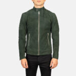 Fernando Quilted Green Suede Biker Jacket United States