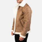 Francis B 3 Distressed Brown Leather Bomber Jacket US