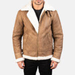 Francis B 3 Distressed Brown Leather Bomber Jacket USA