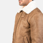 Francis B 3 Distressed Brown Leather Bomber Jacket USA