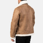 Francis B 3 Distressed Brown Leather Bomber Jacket