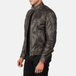Gatsby Distressed Brown Leather Jacket US