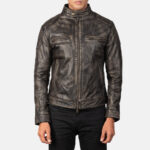 Gatsby Distressed Brown Leather Jacket United States