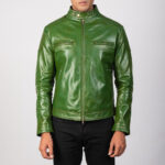 Gatsby Green Leather Biker Jacket United States