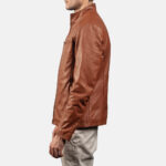Ionic Brown Leather Biker Jacket US