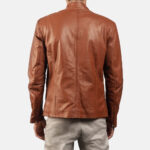 Ionic Brown Leather Biker Jacket US