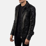 Legacy Black Leather Biker Jacket US