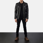 Legacy Black Leather Biker Jacket USA