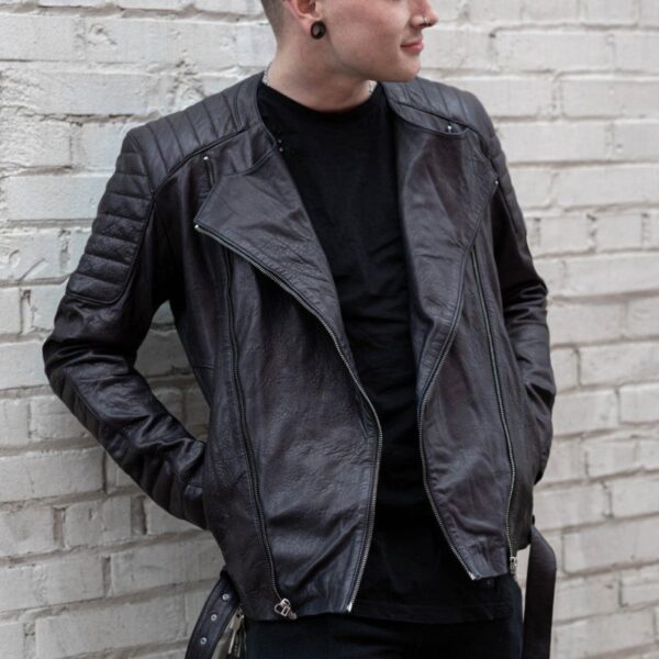 Mens Alternative Sam Quilted Leather Jacket Black