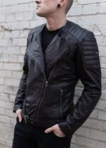 Mens Alternative Sam Quilted Leather Jacket Black USA