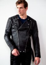 Mens Alternative Sam Quilted Leather Jacket Black USA