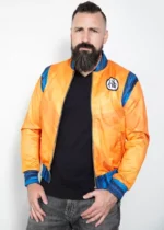 Mens Goku Anime Orange Bomber Jacket USA