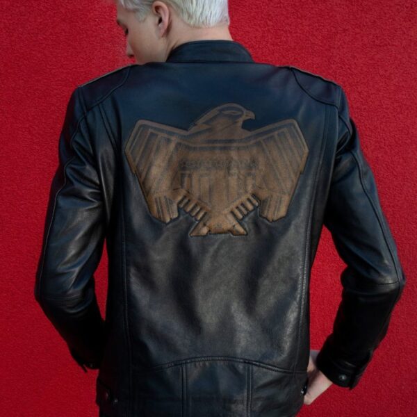 Mens Judge Dredd Black Leather Jacket