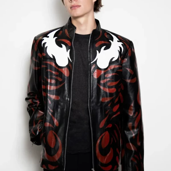 Mens Maximum Carnage Red Leather Jacket
