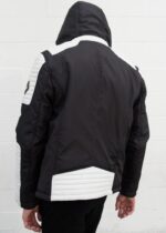 Mens Ninja Sheepskin Leather Jacket Black And White USA