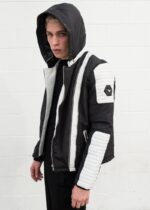 Mens Ninja Sheepskin Leather Jacket Black And White United States